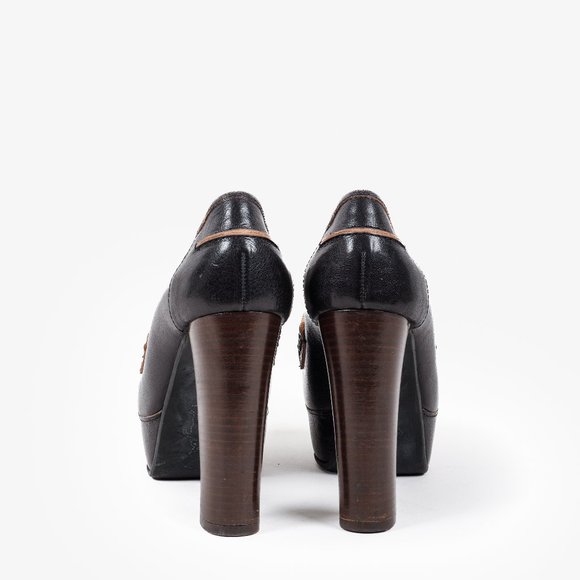 Marni Heeled Platform Leather Moccasins - Picture 3 of 9